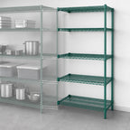 Thumbnail image #3 for Eagle Group Valu-Gard A5-74-2124VG 5-Tier Add-On Wire Shelving Unit, 24W x 21D x 74H, Green Epoxy Finish