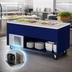 Thumbnail image #3 for Randell Custom & Serving Mobile Self-Contained Refrigerated Cold Food Table with Open Base Storage, 84 Inch Wide, 6-Pan