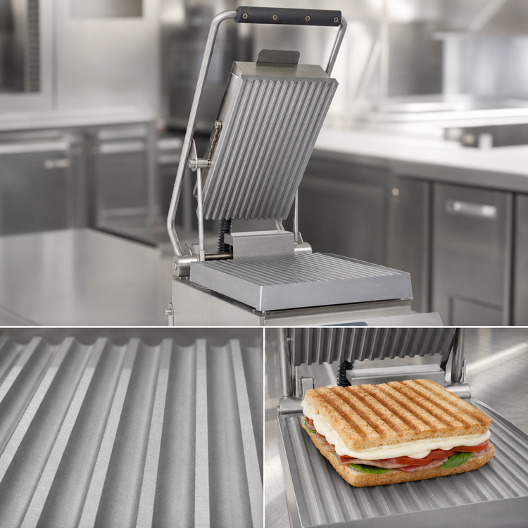 Product image #3 for Star Pro-Max 2.0 7.5-Inch x 14.2-Inch Grooved Aluminum Sandwich Grill, 230V