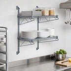 Thumbnail image #3 for Quantum WC34-CB1236GY Wall-Mount Wire Shelving Unit, 2 Shelves, 36W x 12D, Gray Epoxy Antimicrobial Finish