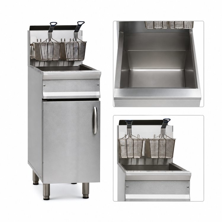 Product image #3 for Imperial Restaurant Series Range Match Gas Open Pot Fryer, 40 lb. Floor Model