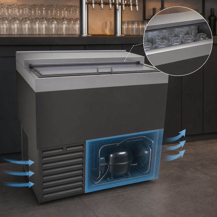 Product image #3 for Glastender 36-Inch Underbar Glass Froster (Mug Froster) with Self-Contained Refrigeration
