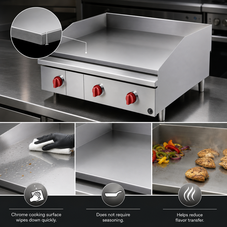Product image #3 for Lang LG Series 36-Inch Gas Countertop Griddle with 1-Inch Chrome Plate