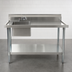 Thumbnail image #3 for 72-Inch Left-Side Prep Sink Work Table with 304 Stainless Steel Top, 6-Inch Backsplash, and Galvanized Undershelf