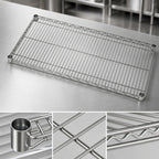 Thumbnail image #3 for Quantum 2136S 304 Stainless Steel Wire Shelf, 36"W x 21"D, 600-800 lb. Capacity, NSF
