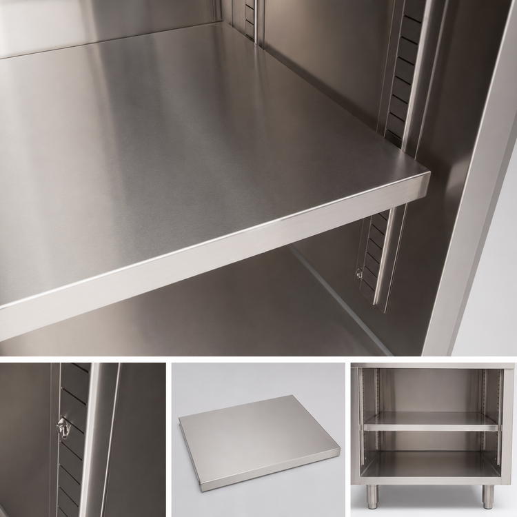 Product image #3 for 18 Gauge Stainless Steel Removable Shelf for 36 x 48 Inch Cabinet Base Chef Tables