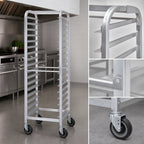Thumbnail image #3 for Dinex DXP506M 6-Tray Aluminum End-Loading Pan Rack, 18 x 26 Inch Trays, 3 Inch Centers