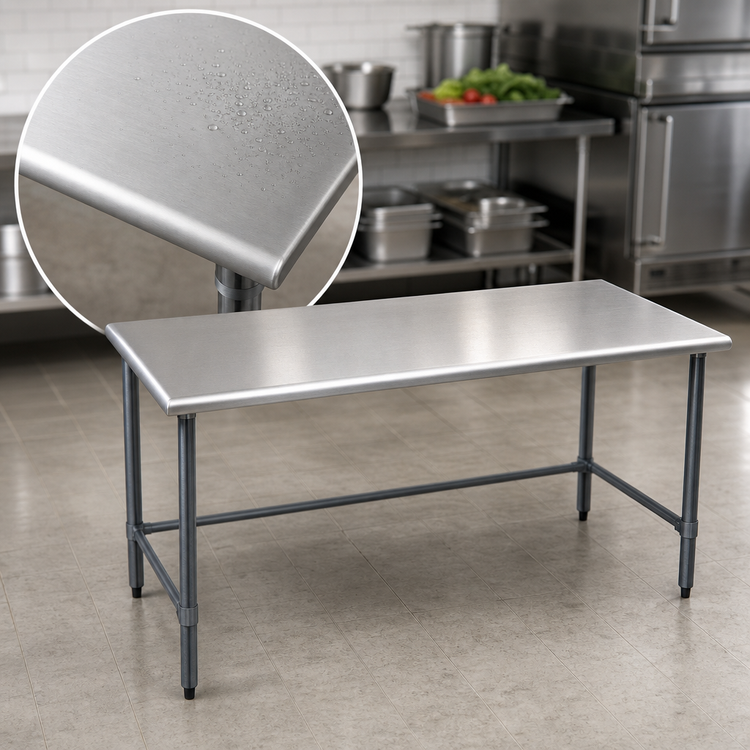 Product image #3 for Eagle Group BlendPort® Budget Series 30 x 24 Inch 430 Stainless Steel Work Table with Galvanized Base