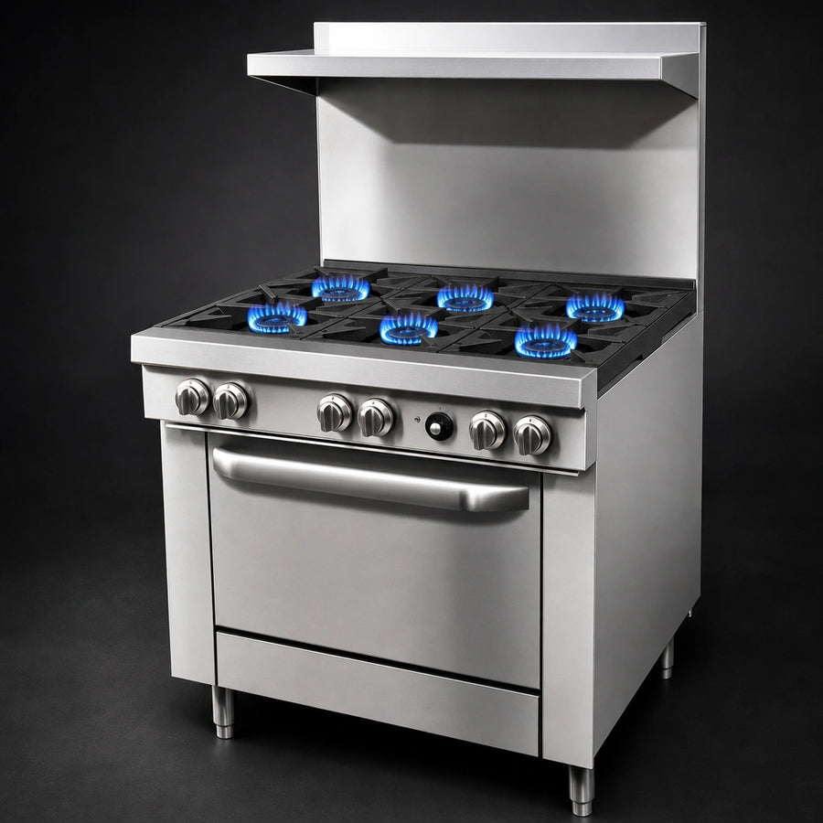 Six High-Output Open Burners