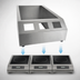 Thumbnail image #3 for CookTek SinAqua IHW 3-Panel Countertop Housing for Drop-In Induction Buffet Warmers