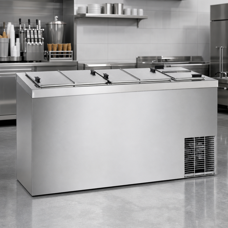 Product image #3 for Master-Bilt DC-10DSE Chest-Style Ice Cream Dipping Cabinet, All-Stainless Exterior, 14-Dip / 11-Storage 3-Gallon Tub Capacity