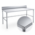 Thumbnail image #3 for Sapphire 72-Inch x 30-Inch 18-Gauge 430 Stainless Steel Work Table with 5-Inch Backsplash and Open Galvanized Base