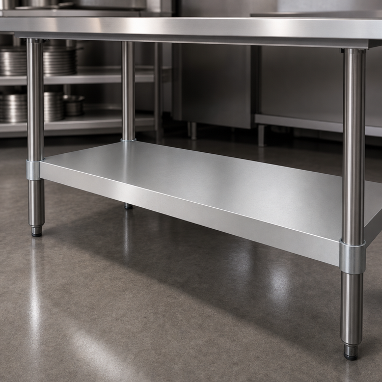 Product image #3 for BK Resources 18/430 Stainless Steel Undershelf for 72" x 18" Work Table