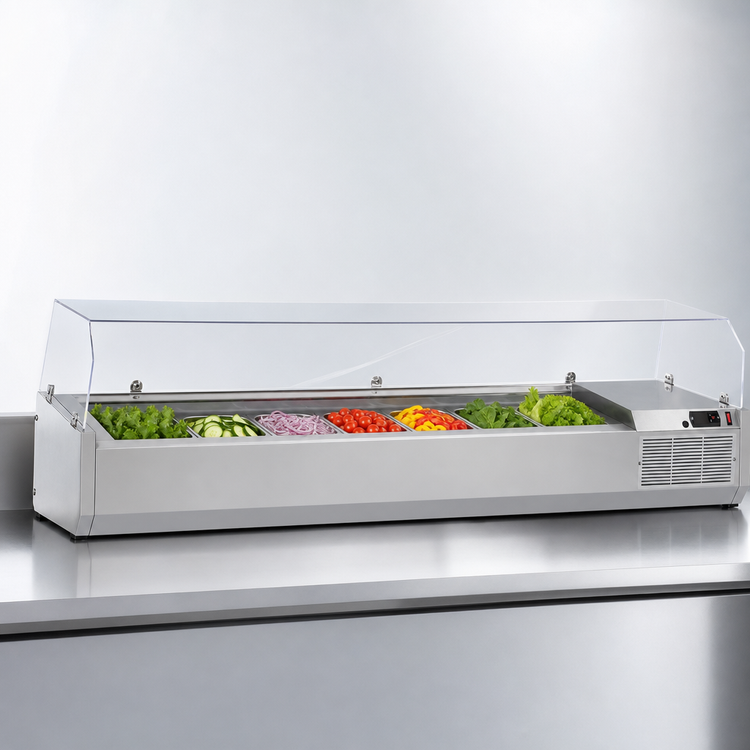 Product image #4 for Turbo Air E-Line 72-Inch Countertop Refrigerated Salad Prep Table with Clear Hood