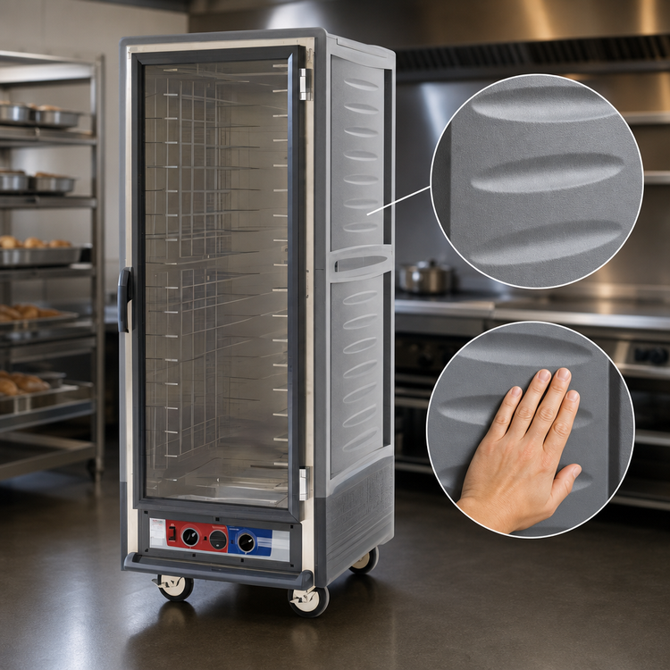 Product image #3 for Metro C5 3 Series Full Height Heated Holding Cabinet, Low-Watt 120V, Clear Polycarbonate Door, Fixed Wire Slides, Gray Insulation Armour