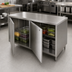 Thumbnail image #3 for BK Resources Dual-Access Chef Table Cabinet Base with Locking Hinged Doors, 304 Stainless Steel, 48 x 30 x 34-3/4 Inches