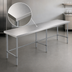 Thumbnail image #3 for Sapphire 108-Inch x 14-Inch 18-Gauge 430 Stainless Steel Flat Top Underbar Work Table with Open Base and Galvanized Legs
