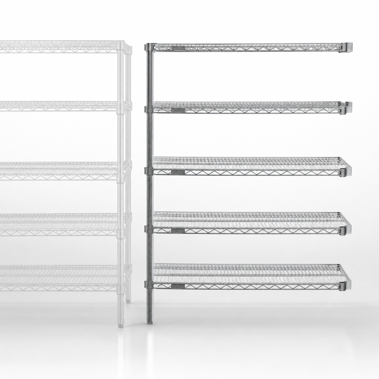 Product image #3 for EAGLEbrite 5-Tier Wire Add-On Shelving Unit, 60W x 24D x 74H, Zinc Finish