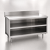 Thumbnail image #3 for La Rosa Open Cabinet Base Utility Stand with Intermediate Shelf, 84 Inch L x 32 Inch D, Stainless Steel