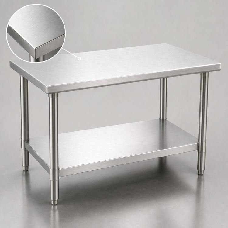 Product image #3 for Eagle Spec-Master T2430SE 30" x 24" Flat Top Stainless Steel Work Table with Undershelf