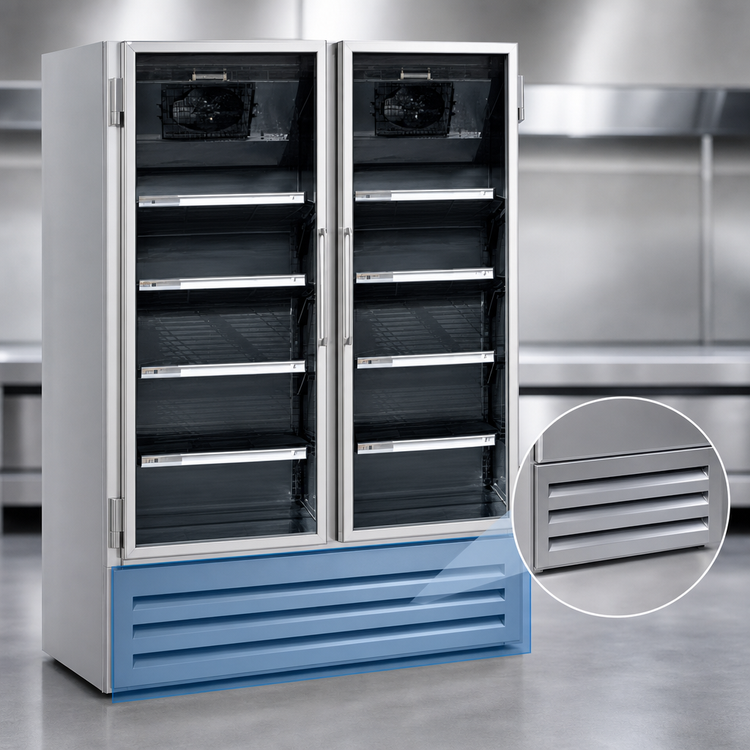 Product image #3 for Howard-McCray GF48BM-FF 48 Cu. Ft. Two-Section Glass Door Reach-In Freezer Merchandiser