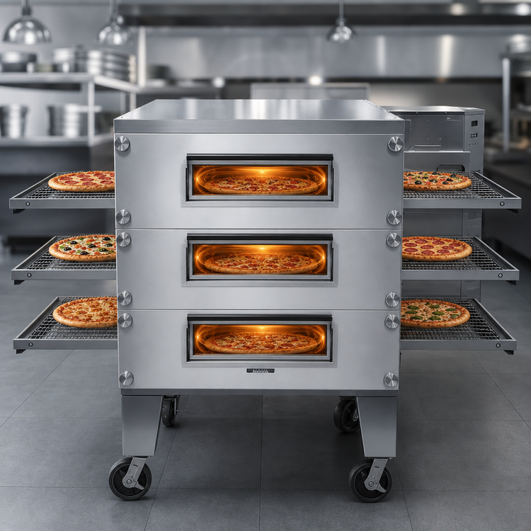 Product image #3 for Lincoln Impinger 3200 Series 3240-3R Triple-Deck Electric Conveyor Pizza Oven Package