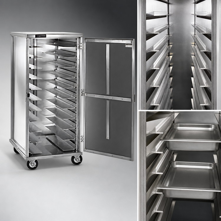 Product image #3 for Cres Cor Mobile Enclosed Non-Insulated Pan Rack Cabinet with 11 Universal Angle Pan Slide Sets