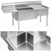 Thumbnail image #3 for Eagle Group 1-Compartment Utility Sink with Double Drainboards, 72-1/4 Inch Wide, 16-Gauge 430 Stainless Steel