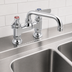 Thumbnail image #3 for BK Resources OptiFlow Lead-Free Heavy-Duty Deck Mount Manual Faucet with 12-Inch Swing Spout, 4-Inch Centers