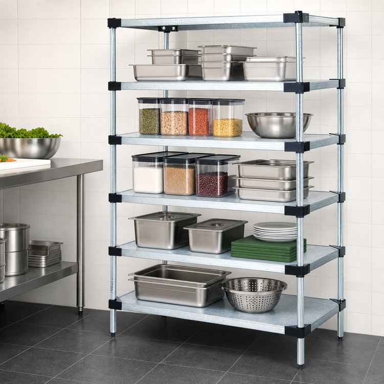 Product image #3 for Quantum Solid Shelving Starter Kit, 48 x 24 x 54 Inch, 5-Shelf Stationary Unit