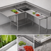 Thumbnail image #3 for Spec-Master FNP Series Two-Compartment Coved Corner Prep Sink with Left Prep Area and Right Drainboard
