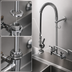 Thumbnail image #3 for T&S EasyInstall B-0133-18DJ-CRB 8 Inch Wall-Mount Pre-Rinse Unit — 18 Inch Double-Joint Nozzle, 1.15 GPM Spray Valve