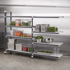 Thumbnail image #3 for Cambro Camshelving® Elements EXA213064VS4480 4-Tier Stationary Add-On Polymer Shelving Unit, 21" x 30" x 64", Speckled Gray
