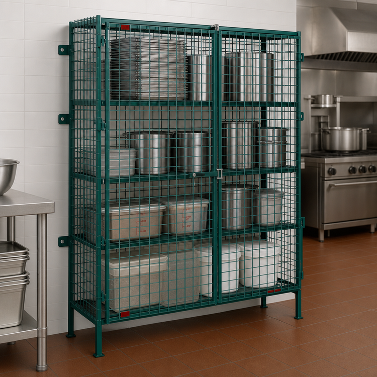 Product image #3 for EagleGard Stationary Open Wire Security Cage with 2 Padlock-Ready Doors, 51-1/4 x 17-1/4 x 67 Inches