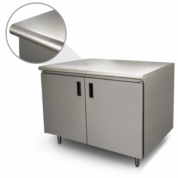 Product image #3 for Advance Tabco Special Value Economy Enclosed Work Table with Cabinet Base and Hinged Doors, 36 x 30 Inches, 304 Stainless Steel Top