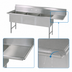 Thumbnail image #3 for BK Resources Three Compartment 16-Gauge Stainless Steel Sink with Right Drainboard