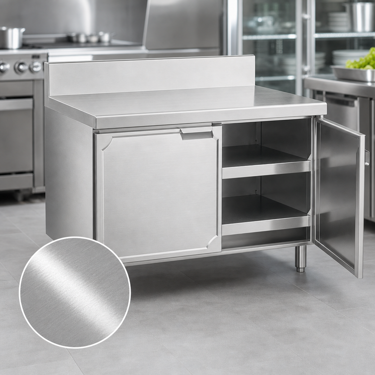 Product image #3 for La Rosa Refrigeration 42-Inch Stainless Steel Utility Stand Cabinet Base with Hinged Doors, 28-Inch Deep