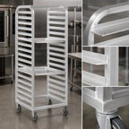 Thumbnail image #3 for Channel Manufacturing 416A 18-Pan Side-Load Aluminum Bun Pan Rack with 3-Inch Spacing and 5-Inch Swivel Casters