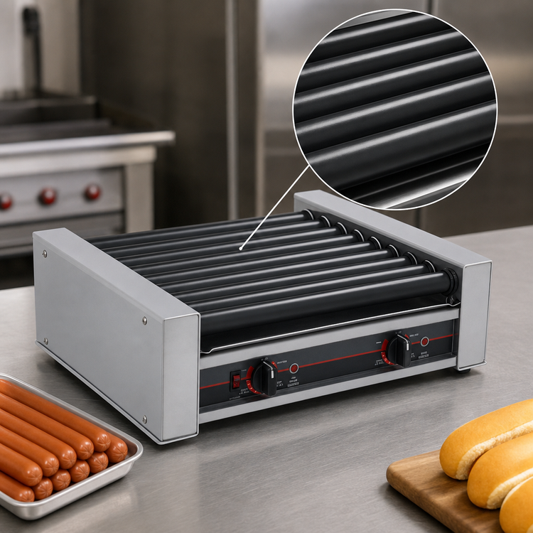 Product image #3 for Roll-A-Grill Countertop Roller-Type Hot Dog Grill, 18-Hot-Dog Capacity, 10 GripsIt Coated Rollers, 120V