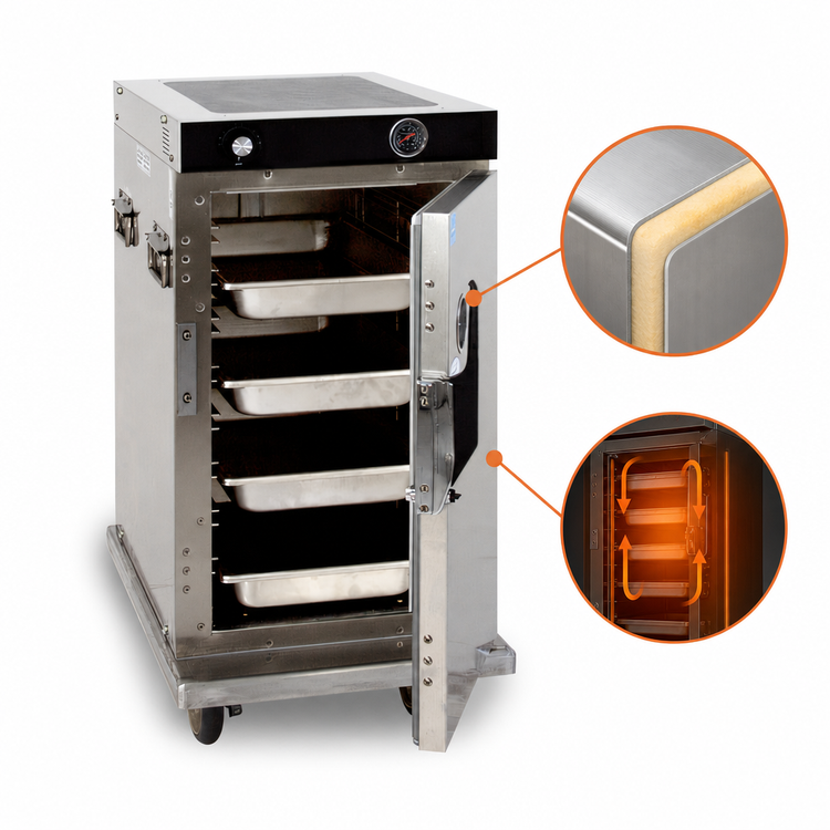 Product image #3 for Cres Cor Insulated Half-Height Mobile Heated Holding Cabinet for 8 12 x 20 Pans, 120V