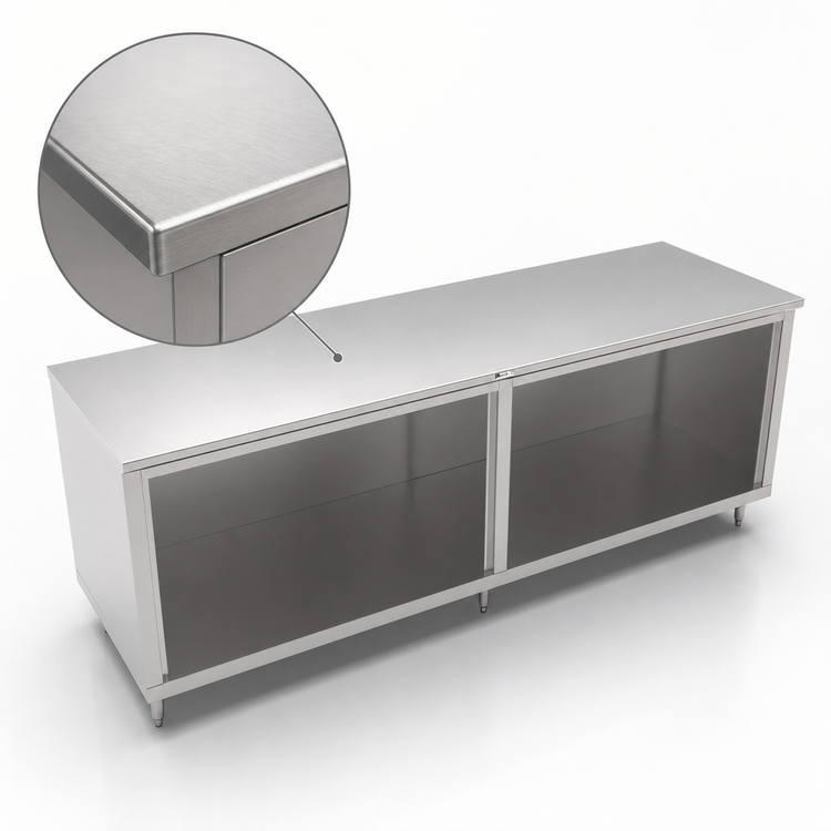 Product image #3 for John Boos 144-Inch x 30-Inch Stainless Steel Open Front Cabinet Base Work Table with Flat Top