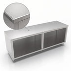 Thumbnail image #3 for John Boos 4CO4-30144 144 x 30-Inch Stainless Steel Open-Front Cabinet Base Work Table with 14-Gauge 300 Series Flat Top