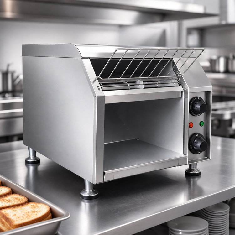Product image #3 for Adcraft Countertop Electric Vertical Conveyor Toaster with 10-Inch Stainless Steel Belt, 120V