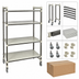 Thumbnail image #3 for Cambro Camshelving Elements XTRA 4-Tier Solid High Density Overhead Track Mobile Starter Unit, 21 x 54 x 80 Inches, Speckled Gray