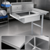 Thumbnail image #3 for Steel Works Stainless 36-Inch Straight Soiled Dish Table with Pre-Rinse Bowl