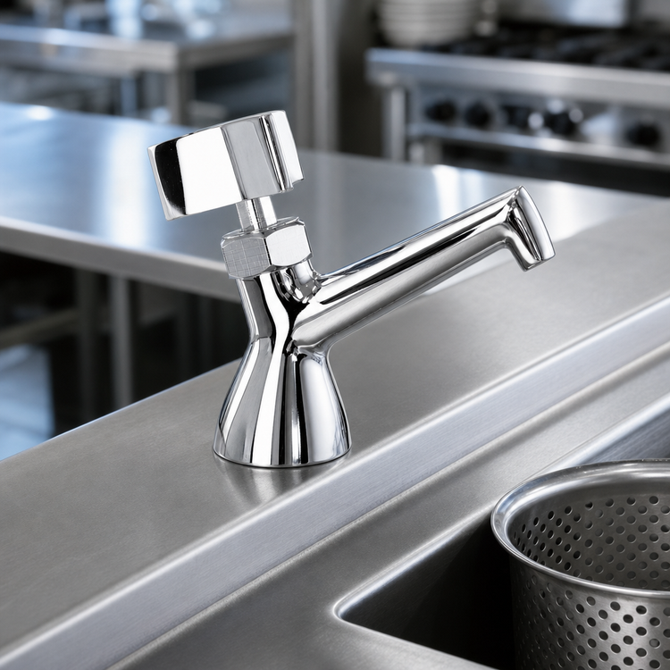 Product image #3 for Advance Tabco Lead-Free Chrome-Plated Deck Mount Dipper Well Faucet