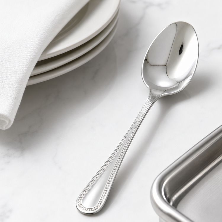 Product image #4 for Winco Deluxe Pearl 6-Inch Extra-Heavy Teaspoon — 18/8 Stainless Steel, Mirror Finish (25 Dozen / 300 Pieces)