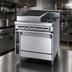 Thumbnail image #3 for Titan JTRH-18B-1FHT36C Heavy Duty Gas Range with 18 Inch Charbroiler, 18 Inch French Hot Top, and Convection Oven