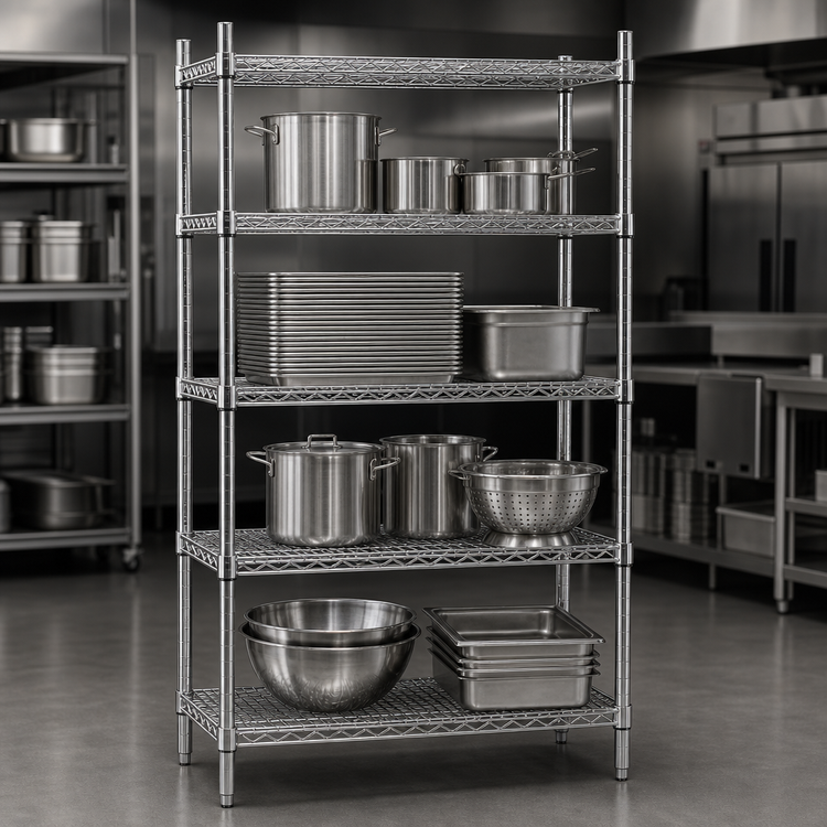 Product image #3 for Advance Tabco Special Value Series Heavy Duty Chrome Plated Wire Shelf, 42"W x 18"D