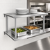 Thumbnail image #3 for Wall-Mounted Double-Tier Pass-Thru Shelf, 84 x 18 Inches, Stainless Steel
